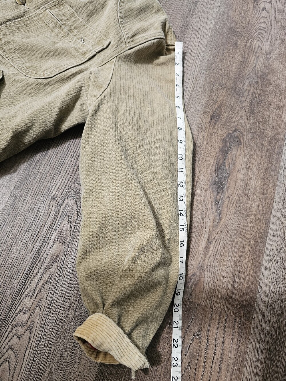 Vintage L.L. Bean Herringbone Field Chore Barn Coat Jacket Men's Olive Tan M - Picture 8 of 8
